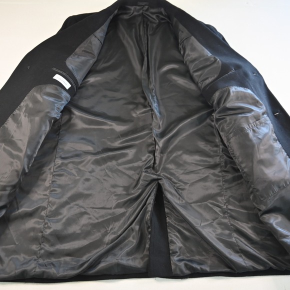 Calvin‎ Klein 52L 2XL XXL Black Wool Cashmere Flannel Soft Warm Winter Overcoat - Picture 6 of 12